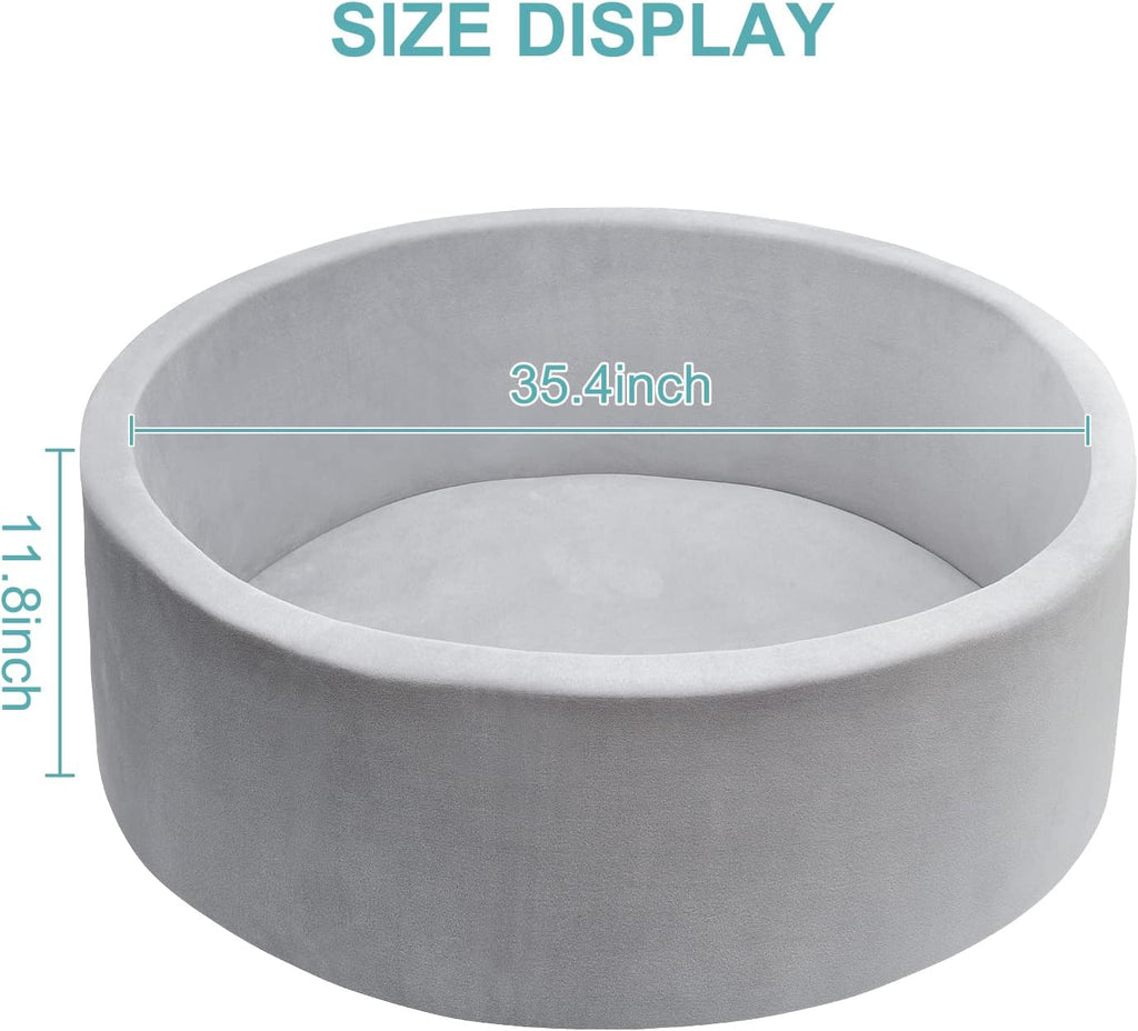 Airwitty Ball Pit with 2Pcs Covers- Fun Santa, Sigh, Coming down Chimney & aving Presents. Soft, Thick Foam, Machine Washab (Balls Not Included) , Anti-Wrink for Babies(Gray + Blue Christmas)